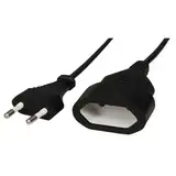 MC Power - Netzkabel Verlängerungskabel 1 Meter | Steckdosenverlängerung Eurostecker - Euro-Kupplung Typ-C Stromkabel-Verlängerung für Haushaltsgeräte, Elektrogeräte schwarz