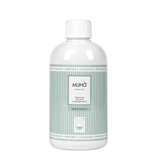 MUHA' | Konzentrierter Wäscheparfüm, Duftnote: Acqua Marina, Ideal für die Waschmaschine oder Handwäsche, Lang anhaltender Duft, Inhalt: 400 ml