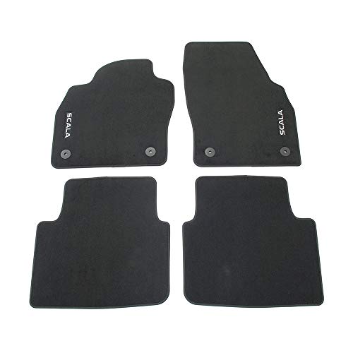 Skoda 657061404 Standard Textilfußmatten 4X Stoffmatten Schwarz, mit Scala Schriftzug
