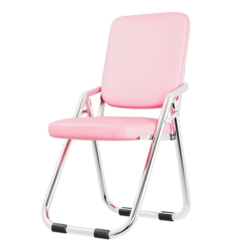 LIANGLIHONGJS Tragbarer Stuhl, Faltbarer Heimbüro-Computerstuhl Schlafsaal-Freizeitstuhl Geeignet for Garten Balkon Freien Drinnen(Color:Pink)