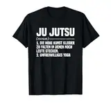 Ju Jutsu Brasilianisches Kampfkunsttraining T-Shirt für Herren - Schwarz, S, Kurzarm, Klassische Passform, U-Ausschnitt, Polyester 100%