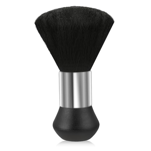 Giantree Barber Neck Duster Brush, Friseur Nacken Bürste, Friseurbürsten Nackenpinsel mit Griff Professionelle Portable Nackenpinsel Barber-Zubehör für Abbürsten Haaren um Hals und Ohren (Rund)