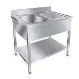 GastroHero Spültisch Basic 10x7 mit 1 Becken links Gastronomiebedarf