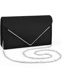 ERKOON Clutch Für Hochzeit, Clutches Abendtasche Unterarmtasche Tasche formelle Party-Handtasche für Hochzeit, Party, Cocktail, Abschlussball, Umhängetasche, Wildlederimitat mit abnehmbarer Kette