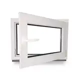 Kellerfenster - Kunststoff - Fenster - innen weiß/außen weiß - BxH: 80 x 40 cm - 800 x 400 mm - DIN Rechts - 2 fach Verglasung - 60 mm Profil