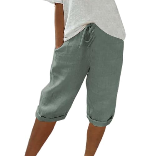 WDCHAOYUE Damen Hosenrock Sommer, Freizeithose Damen Sommer, Damenhosen Kurz, Weisse Hosen Damen Pflege, Schwarze Leinenhose Damen, 3/4 Jogginghose Damen, Damen Hose 3/4, Damenhose Sommer, Sport