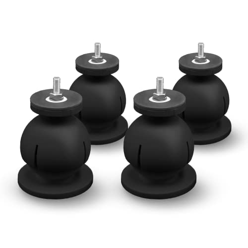 ERRECOM Mini Steady, verstellbarer Bodenständer für Außengeräte von Klimaanlagen und Wärmepumpen, RAL 9004 - Schwarz, Packung mit 4 Ständern