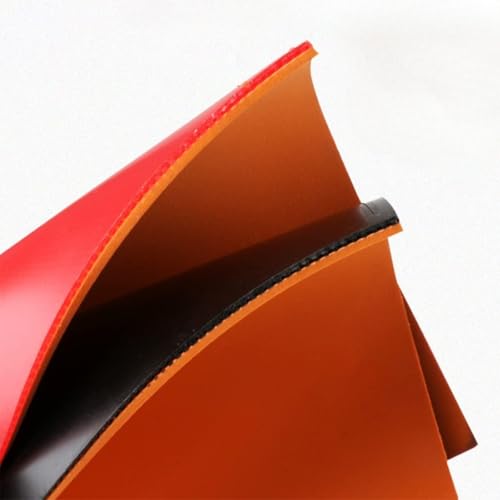 4 Stück Profi Wettkampf Schläger Gummi, Tischtennis Ersatzbelag, Tischtennis Gummi Blatt, klebrige Beläge für maximalen Spin, 2,2 mm Schwamm,Profi-Obergummi, Schwarz/Rot