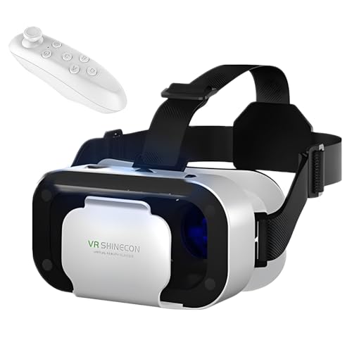 VR Brille Handy Virtual Reality 3D Headset, Mit Bluetooth-Fernbedienung Anti-Blaulicht Augenschutz kompatibel mit IOS Android Handy 4.7-6.5 Zoll für Samsung S22/S23/S10/Note 10+,