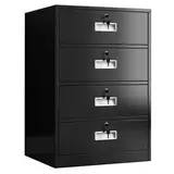 Vertikaler Aktenschrank aus Metall mit Schloss, 4 Schubladen, schmal, Büro, Stahl, Aktenschrank für Zuhause, Büro, unter dem Schreibtisch, A4/Legal/Briefgröße, Schwarz
