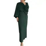 BGFIPAJG Gebetskleidung für Frauen,Abaya Damen Elegant,Muslimische Kleider - Perfekt für Gebete, Festivals und Ramadan (DE/NL/SE/PL, Alphanumerisch, M, Regular, Regular, Grün)