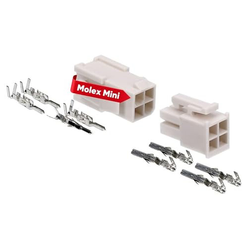 Molex Mini-Fit Jr. Steckverbinder-Set 4 polig für PC-Komponenten Kali-2404 I Industriequalität vom deutschen Händler