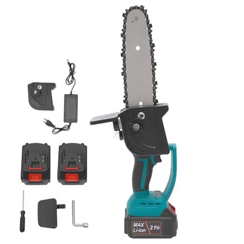 Mini Akku Bürstenloser Kettensäge, 400w Astsäge mit 2 Akkus 4.0Ah Lithium-Batterien, Handkettensäge für Präzises Schneiden von Ästen und Holz im Garten