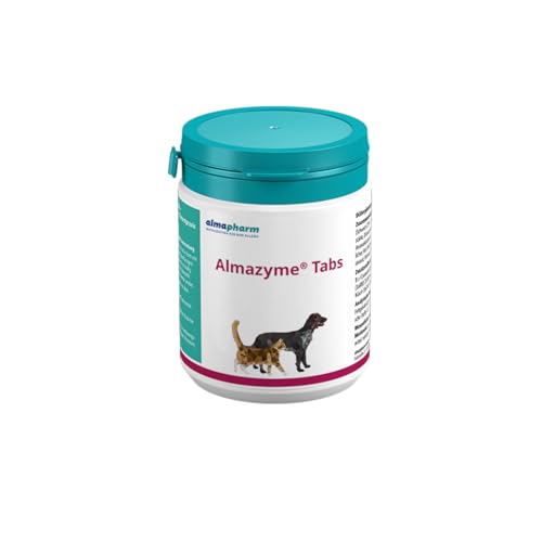 almapharm Almazyme | 125 Tabs | Ergänzungsfuttermittel für Hunde und Katzen | Bei unzureichender Verdauung | Bei exokriner Pankreasinsuffizienz