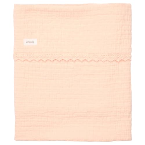 Koeka Babydecke - Kuscheldecke - Für Babywiege Und Babykorbe -Sommerdecke - Ungefuttert - Elba - Luftige Baumwolle - Waschbar - Pfirsichrosa - 75X100 Cm