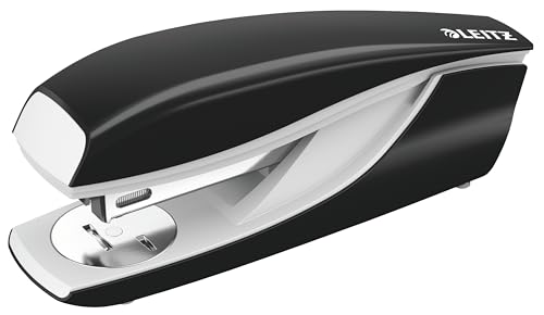 Leitz Büroheftgerät für 30 Blatt, Tacker aus Metall mit Kunststoffelementen, Inkl. 200 Heftklammern, NeXXt Serie, Schwarz, 55020095