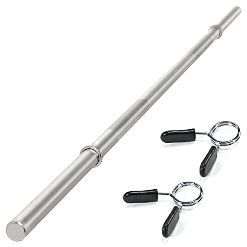 MAXXIVA® Langhantelstange - 120/140/160/180 cm, 30mm, bis 300kg, Stahl, Chrom, Federverschluss - Langhantel, Hantelstange, Langhantel-Stange, Bankdrücken (Silber, 160 cm)