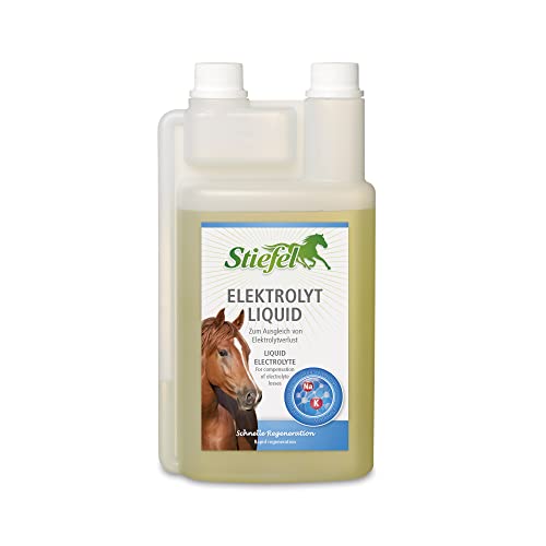 Stiefel Elektrolyt Liquid für Pferde, hochwertiger Eletrolyte, szum Ausgleich von Elektrolytverlusten bei Hitze oder starker Anstrengung, schnelle Regeneration, flüssig, mit Dosierflasche, 1l