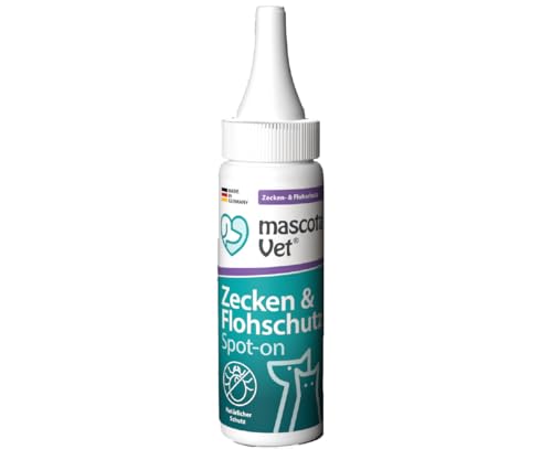 mascota Vet - Zecken SpotOn – Natürlicher Zecken- und Flohschutz, mit Laurinsäure & pflanzlichen Ölen, für Hunde, Katzen, Kaninchen & Vögel, bis zu 12 Wochen Schutz, chemiefrei