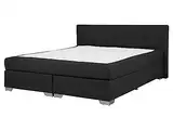 Beliani Boxspringbett Polsterbett in Schwarz Doppelbett 160 x 200 cm modernes Admiral