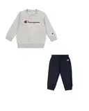 Champion Jungen Legacy Script Shop Td (306899) -Ultra-Light Powerblend Fleece Crewneck Anzug, Grau (EM021), 6 Months