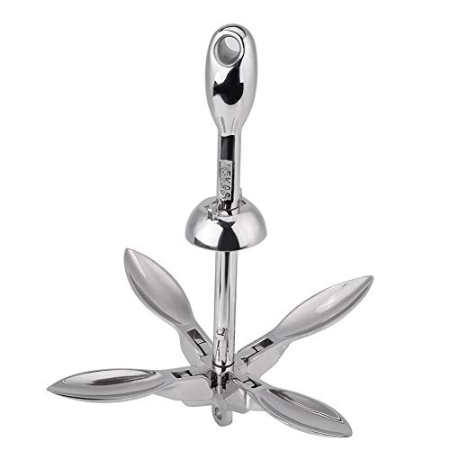 Faltbarer Grapnel-Anker, 1,5 Kg Edelstahl-Boots-faltbarer Grapnel-Anker-Docking-Hardware für Marineyachten