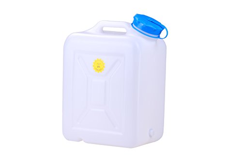 hünersdorff Weithalskanister / Abklärkanister / Mehrzweckkanister mit großer Öffnung zur einfachen Innenreinigung, 31 Liter, UV-Schutz, Made in Germany 818300 Naturfarben