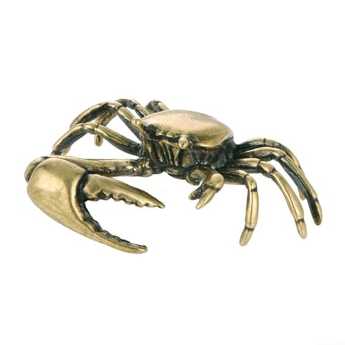 Messing-Krabben-Figur, Mini-Tierstatue für Zuhause, Büro, Schreibtischdekoration, reine Kupfer-Handwerkskunst, einzigartig für Sammler und Naturliebhaber (3#)