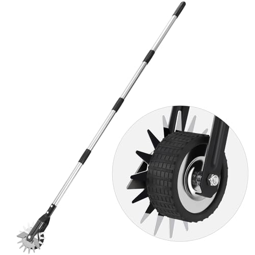 HAUSPROFI Rasenkantenschneider mit Verbesserter Stiel, [2025 Version] Kantenschneider Rasen auf Rollen - Rasenkantenroller Einstellbar, 3-Teiliger Edelstahlgriff (100/135/170cm)