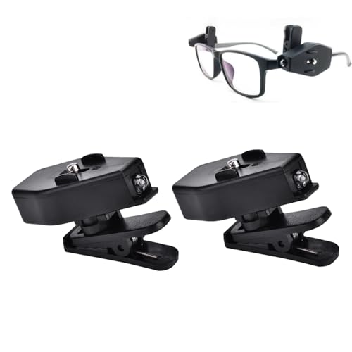 Mini Leselicht, Clip Lampe, LED Clip-on Brillenlampe Licht für Sicherheit Brille Camping Lesebrille Lampe Angelgerät Wartung (1 Paar)