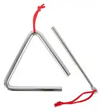 Classic Cantabile Triangel mit Schlägel - Triangle aus Stahl für Kinder und Musikalische Früherziehung - Schlaginstrument mit 10cm (4") Größe und Klöppel - Musikinstrument für Kindergarten