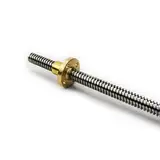 Spindelsteigung T8 Vollgewinde-Leitspindel-Trapezstange mit T8-Messingmutter TR8x1 TR8x2 TR8x4 TR8x8 100 mm 200 mm 300 mm 400 mm Gewindestange Wellenmutter (Color : Pitch 1mm Lead 1mm, Size : 200mm
