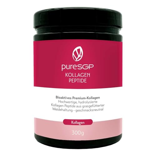 pureSGP Kollagen Peptide - Bioaktives Premium Kollagen Pulver. Grasgefütterte Weidehaltung. Geschmacksneutral. Aus der Apotheke. Nährstoffe für Gelenke, Haut, Haare, Nägel, Bindegewebe