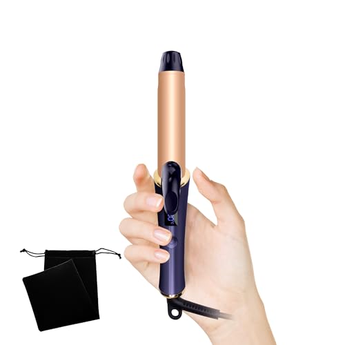 Mini Lockenstab Reise 25mm, Mini Lockenstab Kurze Haare, Reise Lockenstab mit 5 Temperatur Einstellbar 120-200℃, Curling Iron Doppelspannung 110-240V Travel mit Aufbewahrungstasche