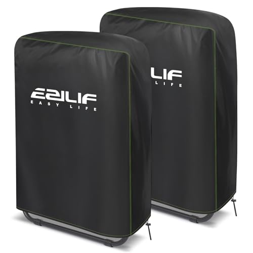 Ezilif Klappstühle Schutzhülle 2 Stück, Gartenstuhl Abdeckung Wasserdicht, Winddicht, Anti-UV, Staubdicht für Gartenmöbel Liegestuhl Klappbar Deckchair, Balkonmöbel Abdeckung mit Beutel, 70x110cm