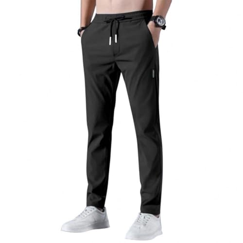 Jogginghose Herren Lang Sporthose Leichte Atmungsaktiv Schnelltrocknend Trainingshose Freizeithose Arbeitshosen Männer Stretch Fahrradhose Jagdhose Arbeitshose Schwarz