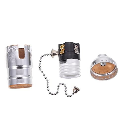 DIYEAH Retro -Lampenhalter Buchse Lichtadapter e27 lichtfassung e27 lampenfassung Glühbirnenhalter Lampenhalteradapter Pendelleuchtenhalter Aluminium Silber