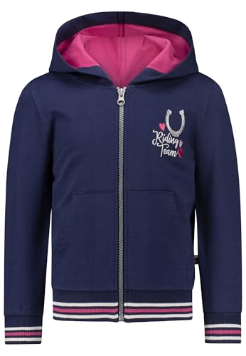 SALT AND PEPPER BY KIDS PARK Female Mädchen Mit Pferde Stickmotiv Und Pailletten Strickjacke, True Navy, 128-134 EU