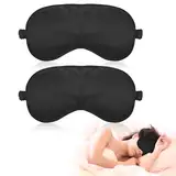 Molain 2 Stück Seidene Schlafmaske Damen, Weiche Seide Schlafmaske Augenmaske mit verstellbarem Riemen Sleep Mask Lichtblockierende Schlafbrille für Pause Reisen, blockiert Licht