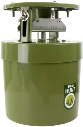 EUROHUNT Futterautomat Light 6V, 14,5 x 14,5 x 22,5cm, Automat für Tierfütterung, wetterfest, grüner ABS-Kunststoff, eignet sich für eine Vielzahl an Futterarten