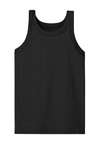 NAME IT Mädchen NKFKAB SL Slim TOP NOOS Ripptanktop, Black, 146/152