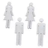 HEALEEP 4stücke Selbstklebendes Toilettenschild Einfache Gestaltung Für Männer Und Frauen Vielseitig Einsetzbar Badezimmern Hotels Und Öffentlichen Toiletten