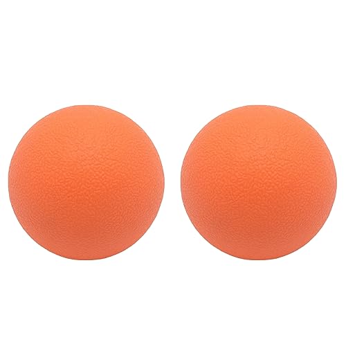 Massageball Faszienball Hart Lacrosse Ball Massage. Massagebälle für Rücken Beine Füße Hände. Triggerpunktball für Yoga myofasziale Entspannung Muskelentspannung Akupunktmassage. 2 Stück. (Orange)