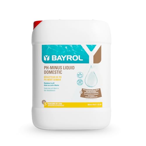 BAYROL pH-Minus Liquid Domestic 20L Kanister - Pool pH Minus flüssig - Senkt den pH-Wert des Poolwassers - besonders hohe Reinheit - Ideal für automatische Dosiersysteme - fluessig pH Minus
