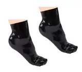 Ichlovdu Echt Latex Gummi Socken für Füße Wet Look Sexy Bondage flatter SM Cosplay (Schwarz, 38)