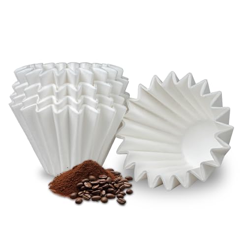 Kalita Wave 155 Filter,100 Stück,Kleine Kaffeefilter für 1–2 Tassen,Einwegkorb Kaffeefilterpapier, kompatibel mit Kalita Wave Dripper 155, Einzelportion Kaffeekanne, Übergießen und Tropfkaffeemaschine