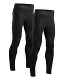 DANISH ENDURANCE Men's Compression Long Tights 2 Pack L Black 2-Pack