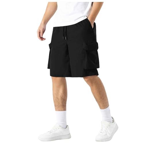 Funktion Unterwäsche Herren Shorts schnell trocknend, atmungsaktiv, Sport, gerade, Arbeit, 5, fünfte Hose Kurze Für(Schwarz,L)