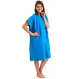 Fit-Flip Surf Poncho Mikrofaser - Umkleidehilfe Strand - Badeponcho für Erwachsene - Poncho Handtuch schnelltrocknend - Strandponcho für Surfer - Surfponchos Ultraleicht (Größe L, Blau/Grün)