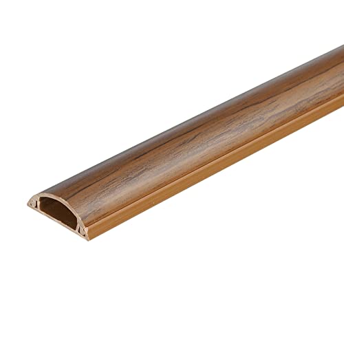 PATIKIL Boden/Wand Kabel Rennstrecke Kabel Abdeckung 39"Lx1.2"Bx0.4"H Kabel Versteckte Kanäle Selbstklebend Braun für TV Draht Management